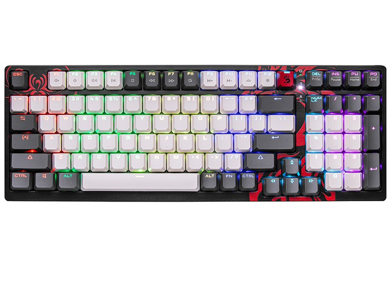 Tastierë mekanike Gaming A4 Tech BLOODY S98, USB, RGB, e gjelbër
