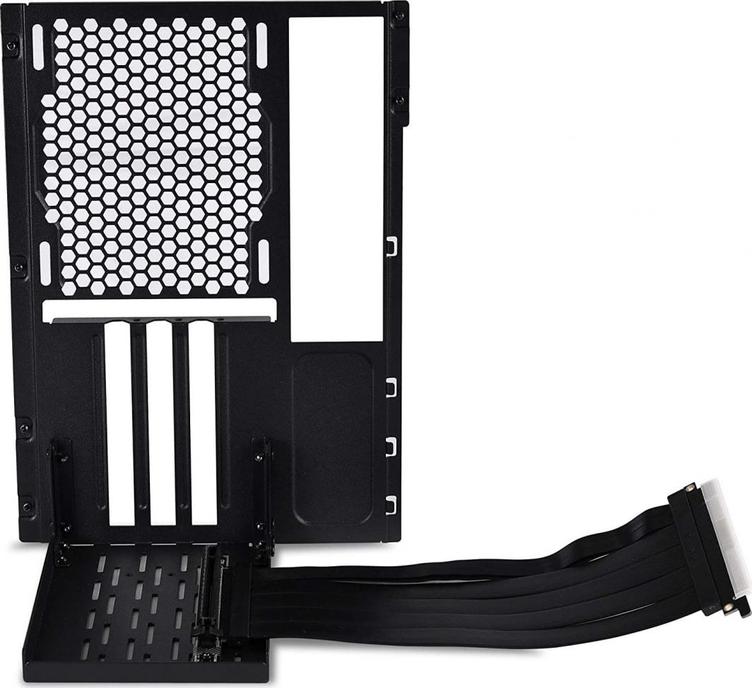 Paneli i pasmë për kasë O11 Mini Lian Li + Riser PCIe 4.0, e zezë