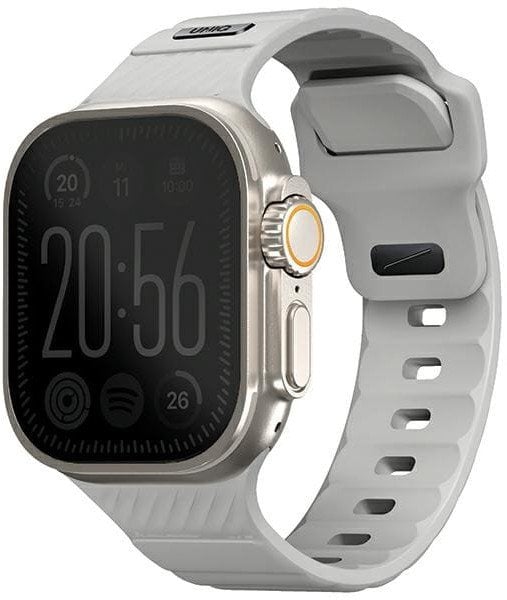 Rrip dore Uniq Stride për Apple Watch 42/44/45/49 mm, gome FKM, gri