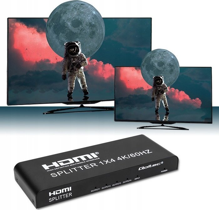 Splitter aktiv HDMI Qoltec 4x1, 4K, 60Hz, i zi