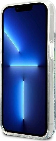 Husë telefoni Guess GUHCP13MLFLSN për iPhone 13, Flower Liquid Glitter, e gjelbër