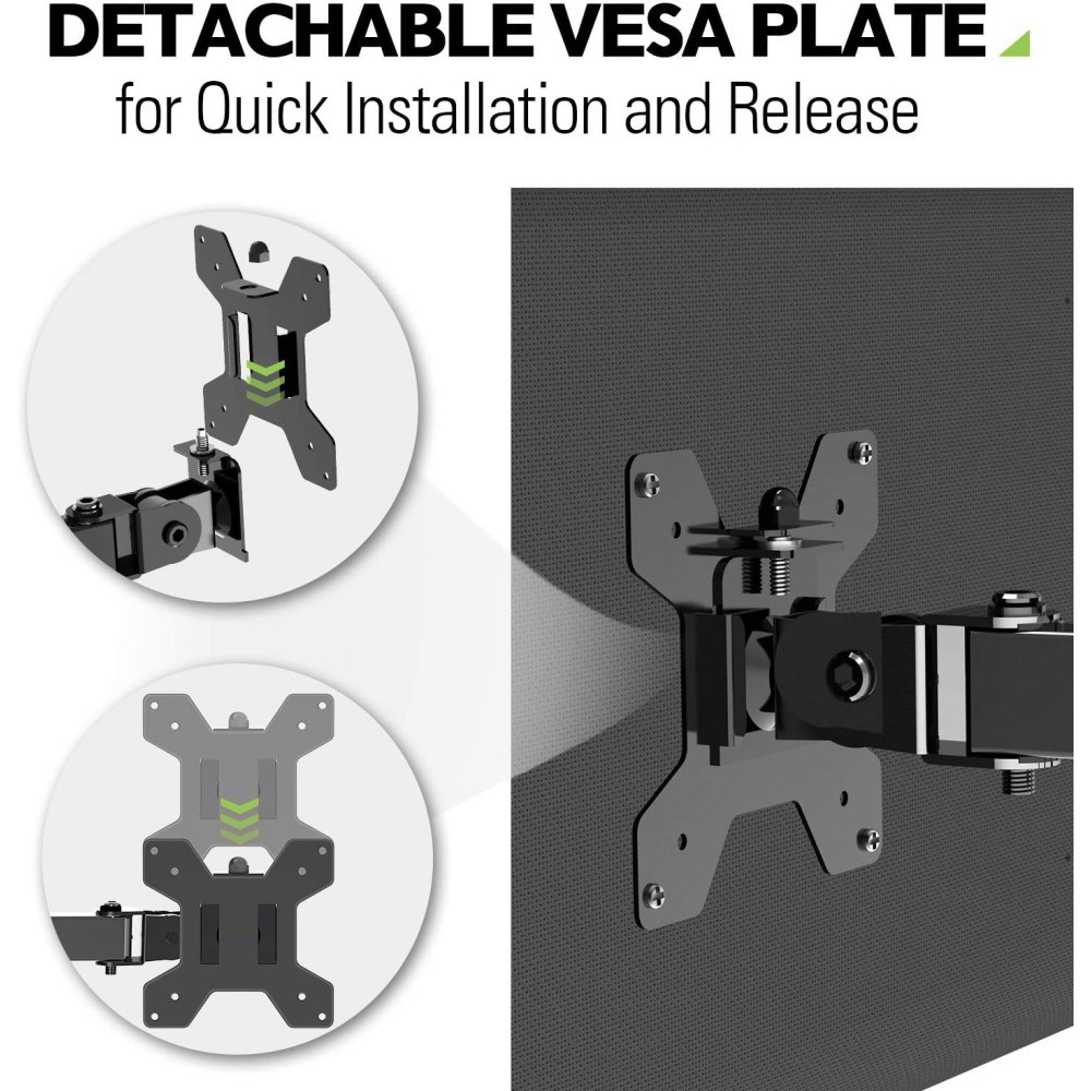 Mbajtës monitori Techly, 13-32", 8 kg, i zi