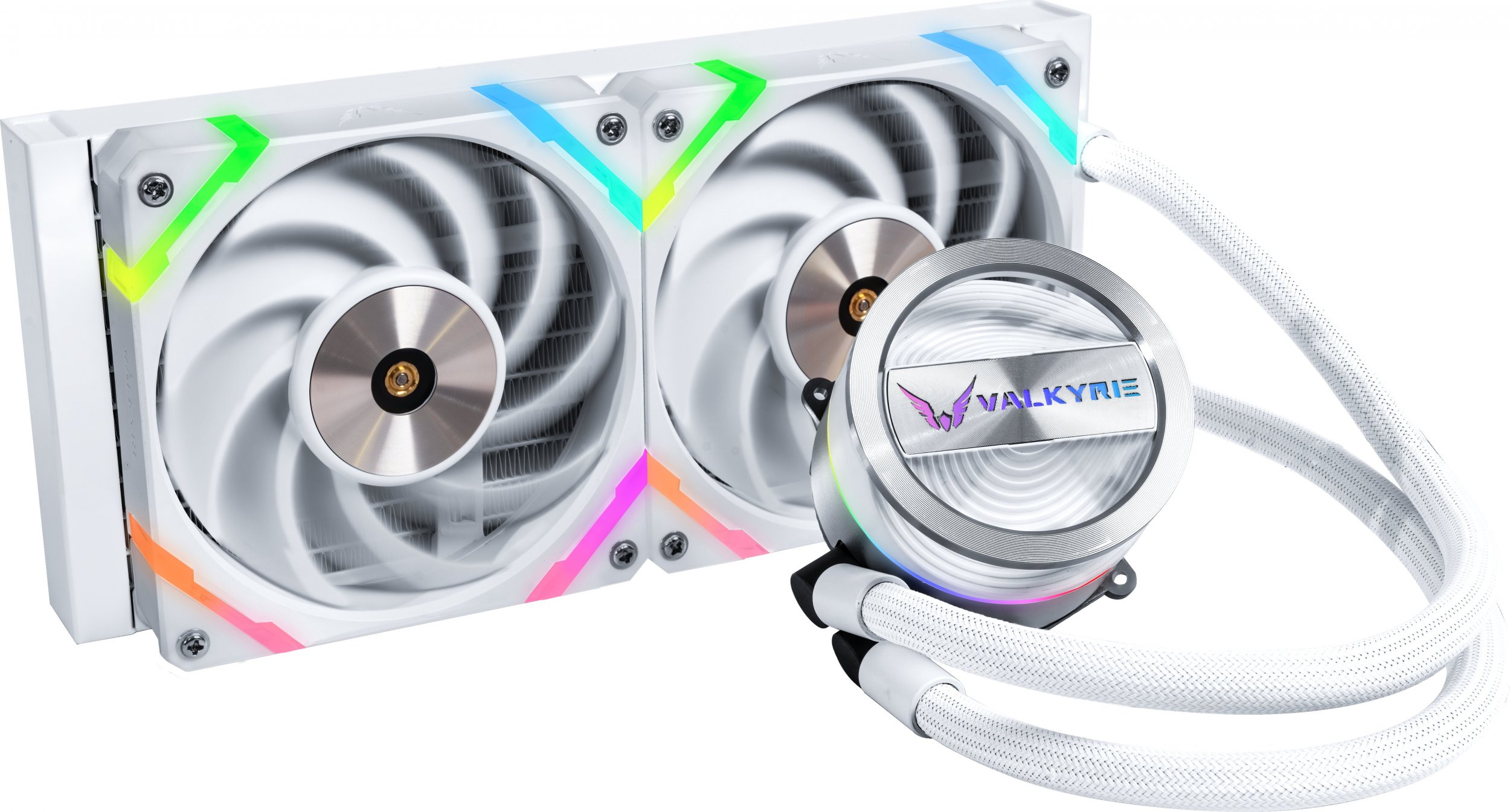 Sistem ftohës me ujë Valkyrie Dragonfang 240 ARGB, radiator 240 mm, 2x 120 mm, i bardhë