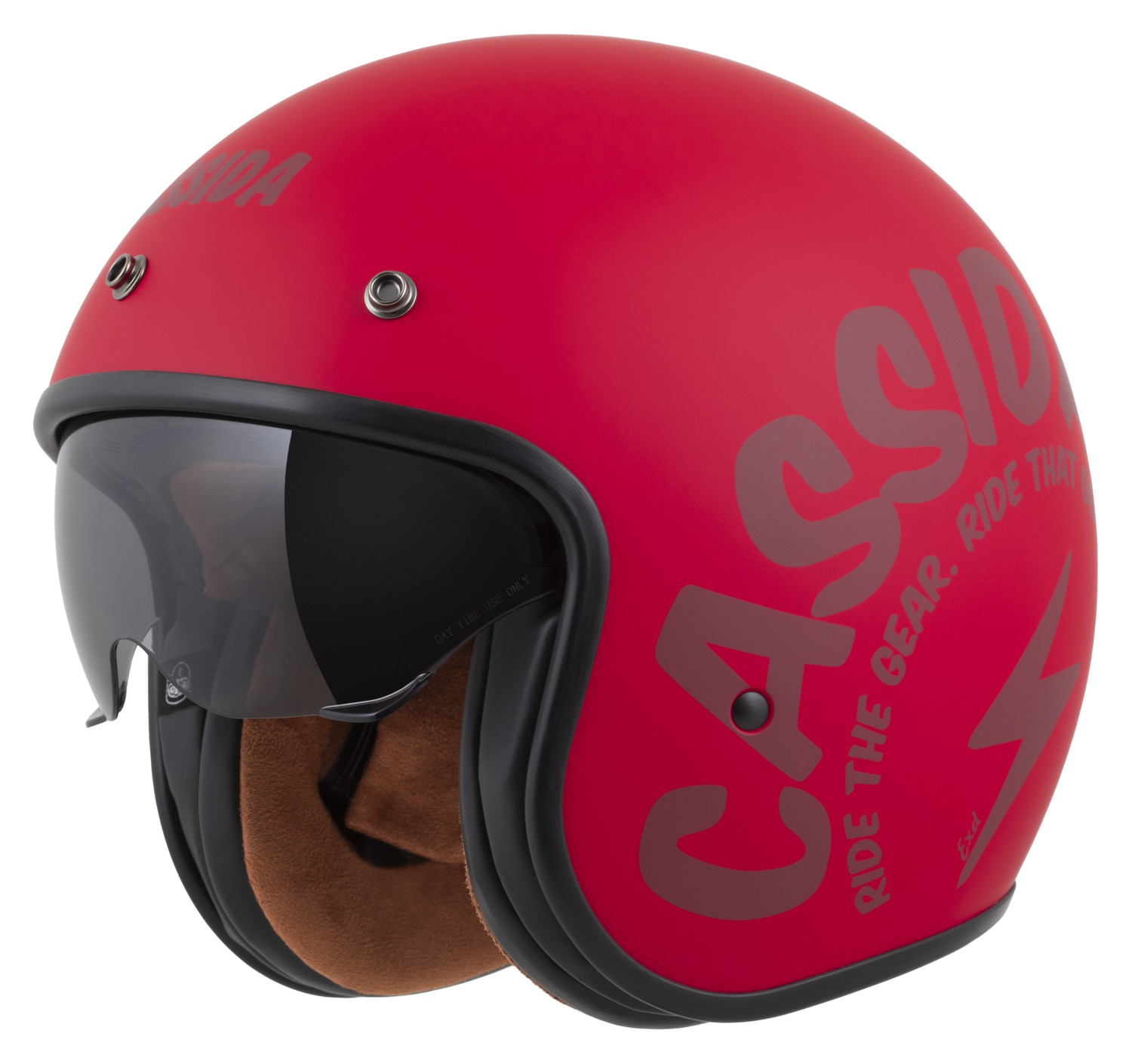 Helmetë moto CASSIDA Oxygen 2.0 Gear, polikarbonat, vizor dielli, e kuqe matte e kuqe e errët