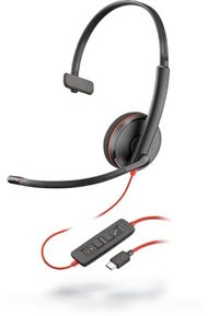 Kufje me mikrofon Poly Blackwire C3210, USB C, për PC, të zeza