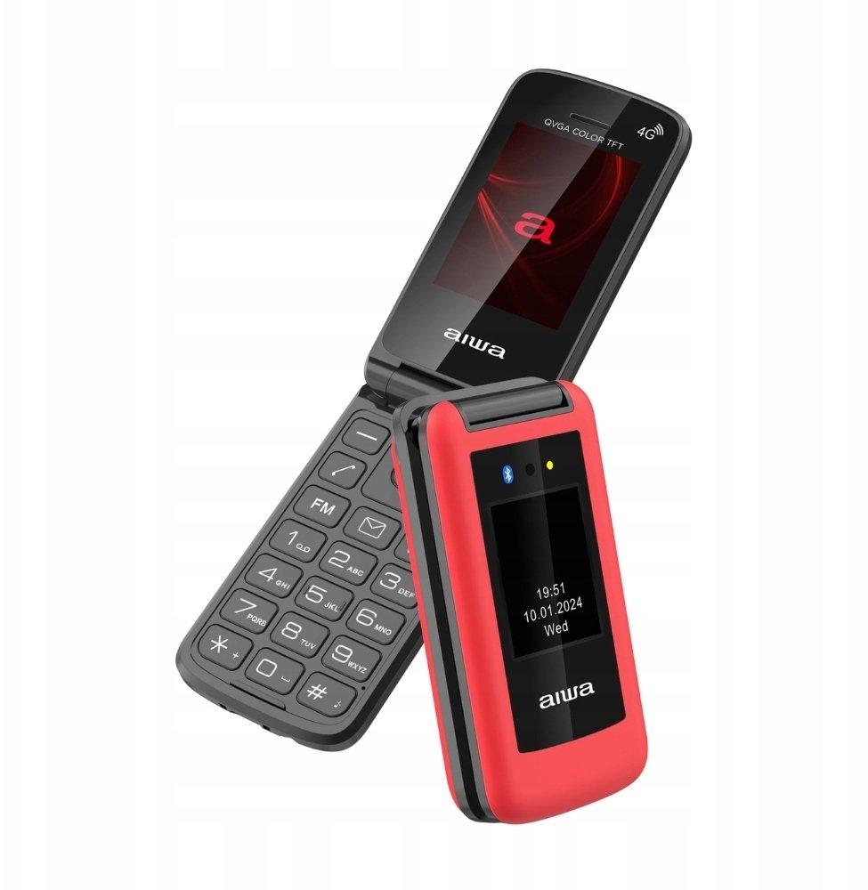 Telefoni mobil Aiwa FP-30, Dual SIM, butona të mëdhenj, i kuq