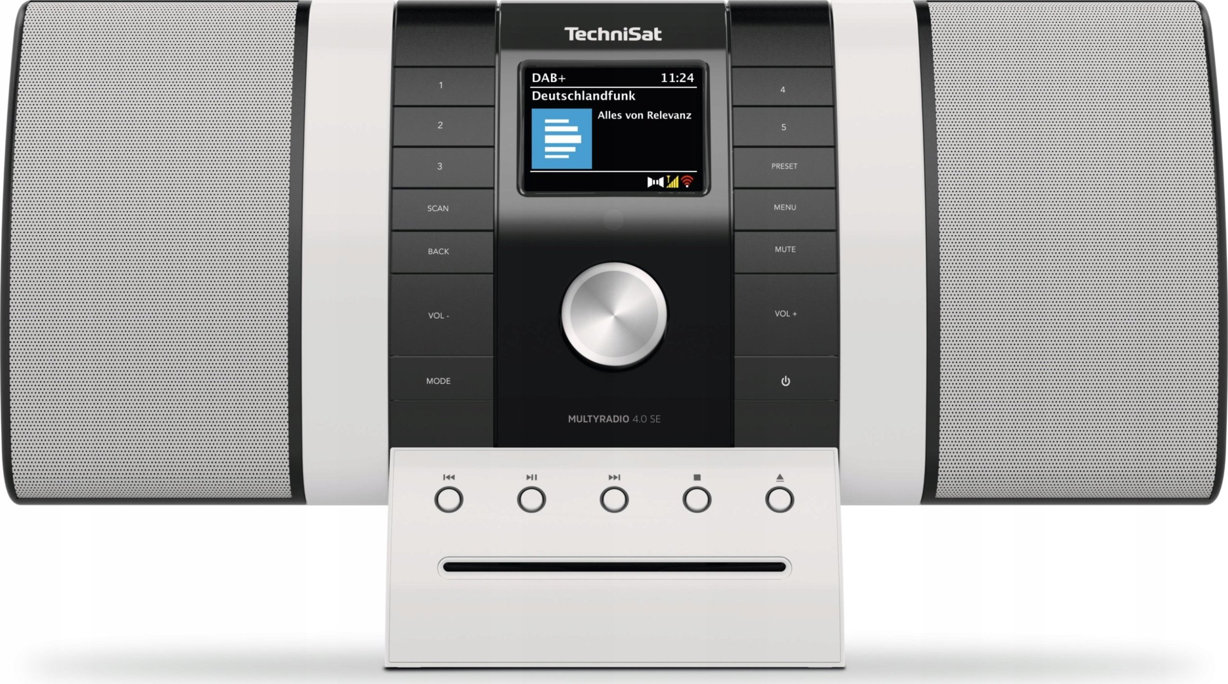 Radio DAB+ TechniSat Multyradio 4.0, CD MP3, Bluetooth WLAN, gri bardhë