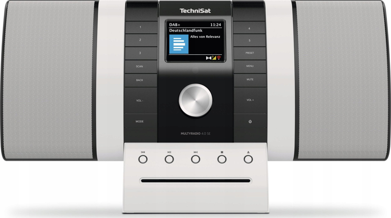 Radio DAB+ TechniSat Multyradio 4.0, CD MP3, Bluetooth WLAN, gri bardhë
