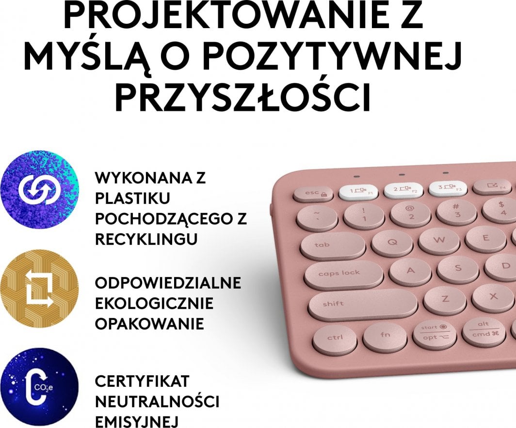 Tastierë Logitech Pebble, wireless, US INTL, rozë