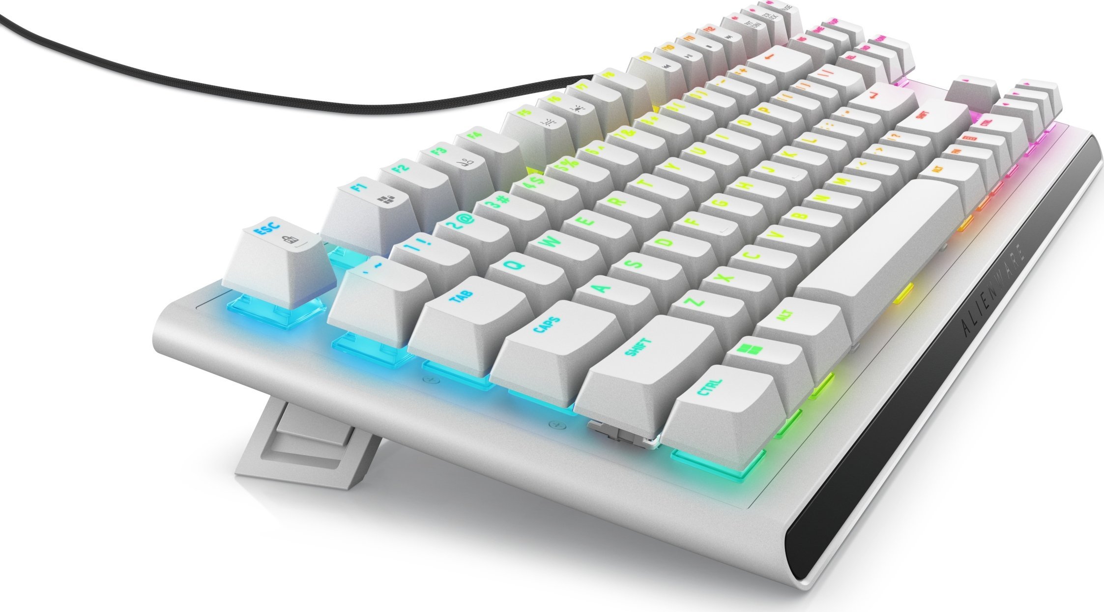 Tastierë gaming Alienware AW420K, mekanike Cherry MX Red, USB, e bardhë
