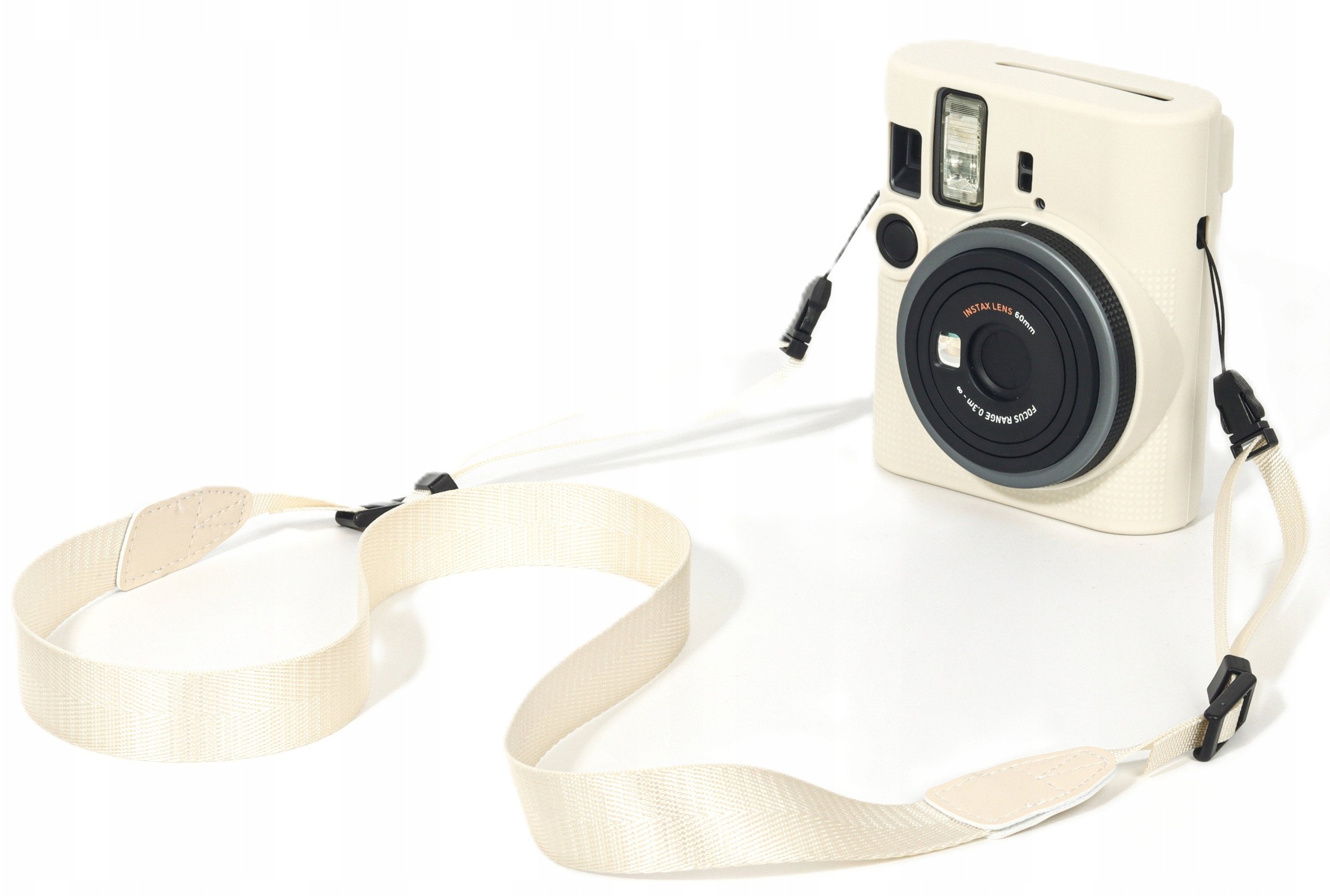 Kapak silikoni LoveInstant për Fujifilm Instax Mini 41, mbrojtës, e bardhë krem