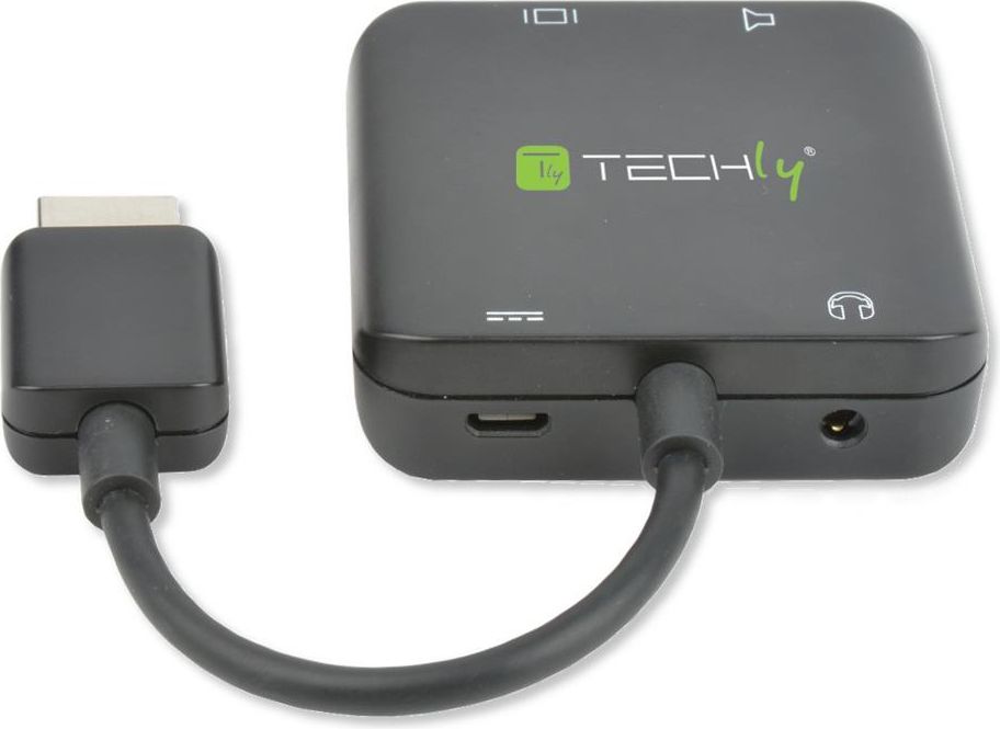 Ekstraktor audio Techly 026500, HDMI në Jack 3.5mm, S/PDIF Toslink, i zi
