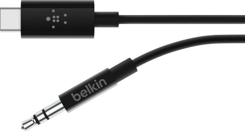 Kabllo audio Belkin USB C në 3.5mm, 0.9m, e zezë