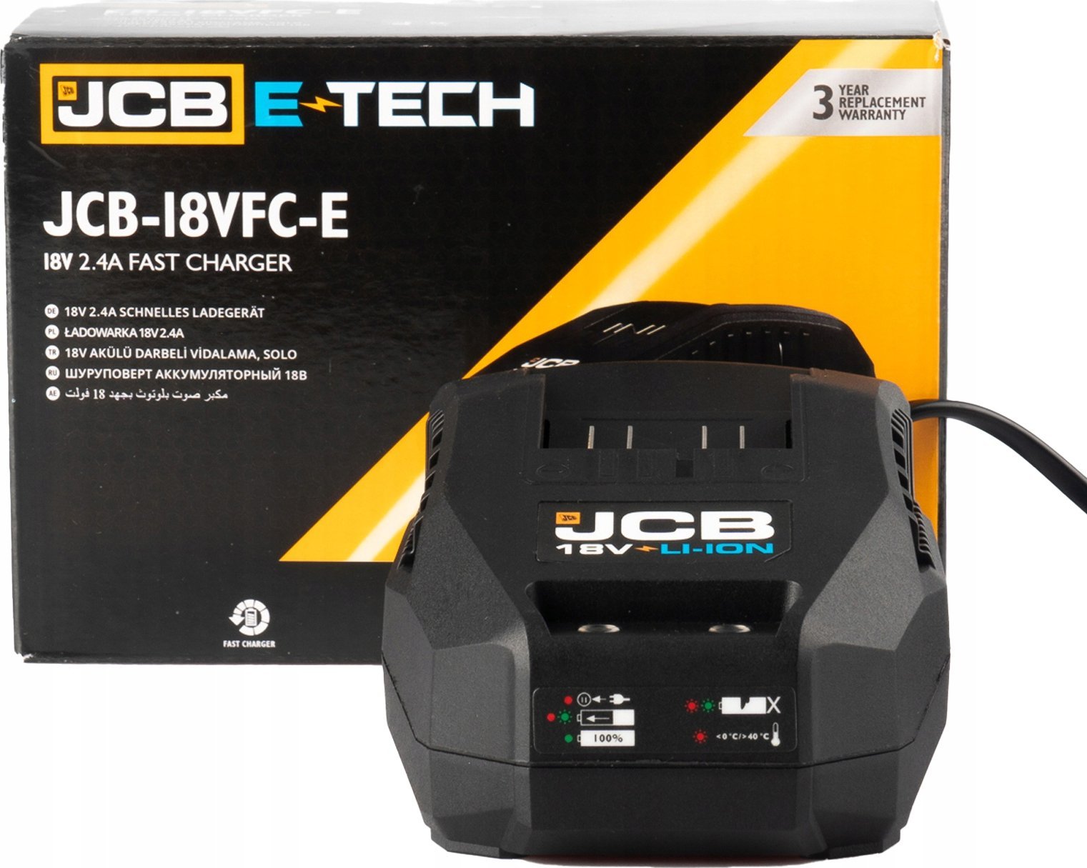 Karikues baterie JCB JCB-18VFC-E, 18V, 2.4A, i zi
