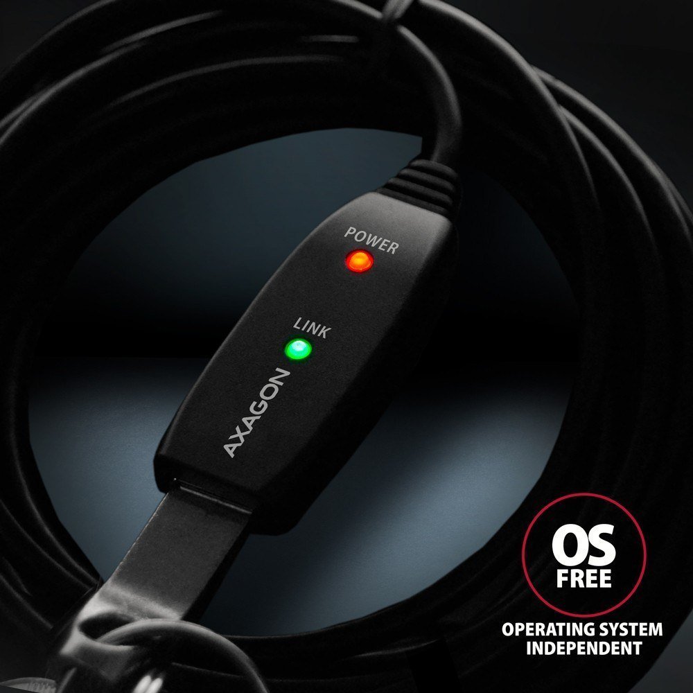 Kabllo USB Axagon ADR-305, USB A në USB A, 5 m, e zezë