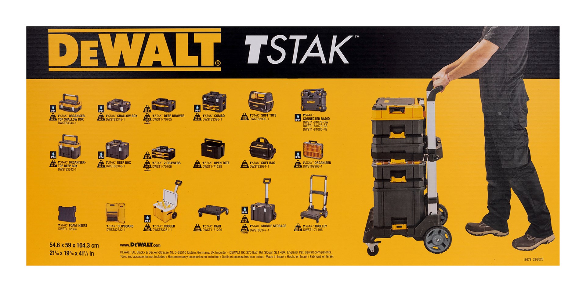 Karrocë DeWALT TSTAK DWST1-71196, teleskopike, 100 kg, e zezë