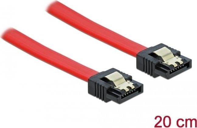 Kabllo Delock SATA - SATA, 0.2m, e kuqe