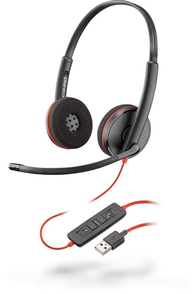 Kufje Plantronics Poly Blackwire C3220, USB, të zeza