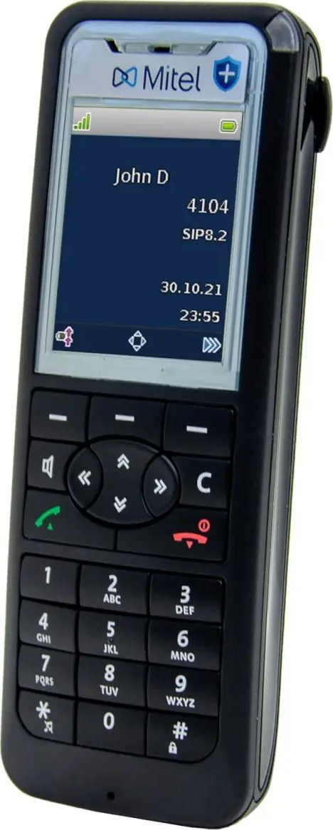 Telefoni pa tela Mitel 612DT Set, ergonomik, për zyra, i zi