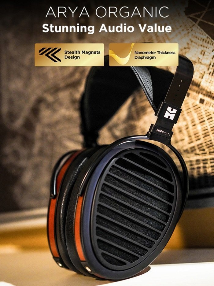 Kufje Hifiman Arya Organic, planar magnetike, të hapura, të zeza