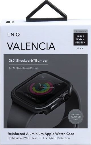Mbulesë UNIQ Valencia për Apple Watch Series 5 4 40mm, Shocksorb 360°, gri gunmetal