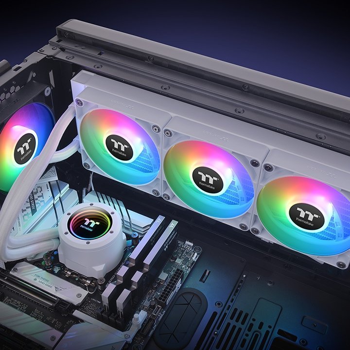Ftohës uji për procesor Thermaltake TH360 V2 ARGB Snow, radiator 360 mm, ARGB, i bardhë