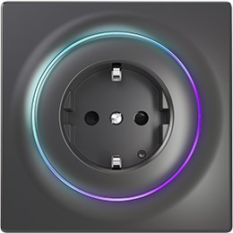 Prizë inteligjente Fibaro FGWOF-011-8 Type F, murale, e zezë