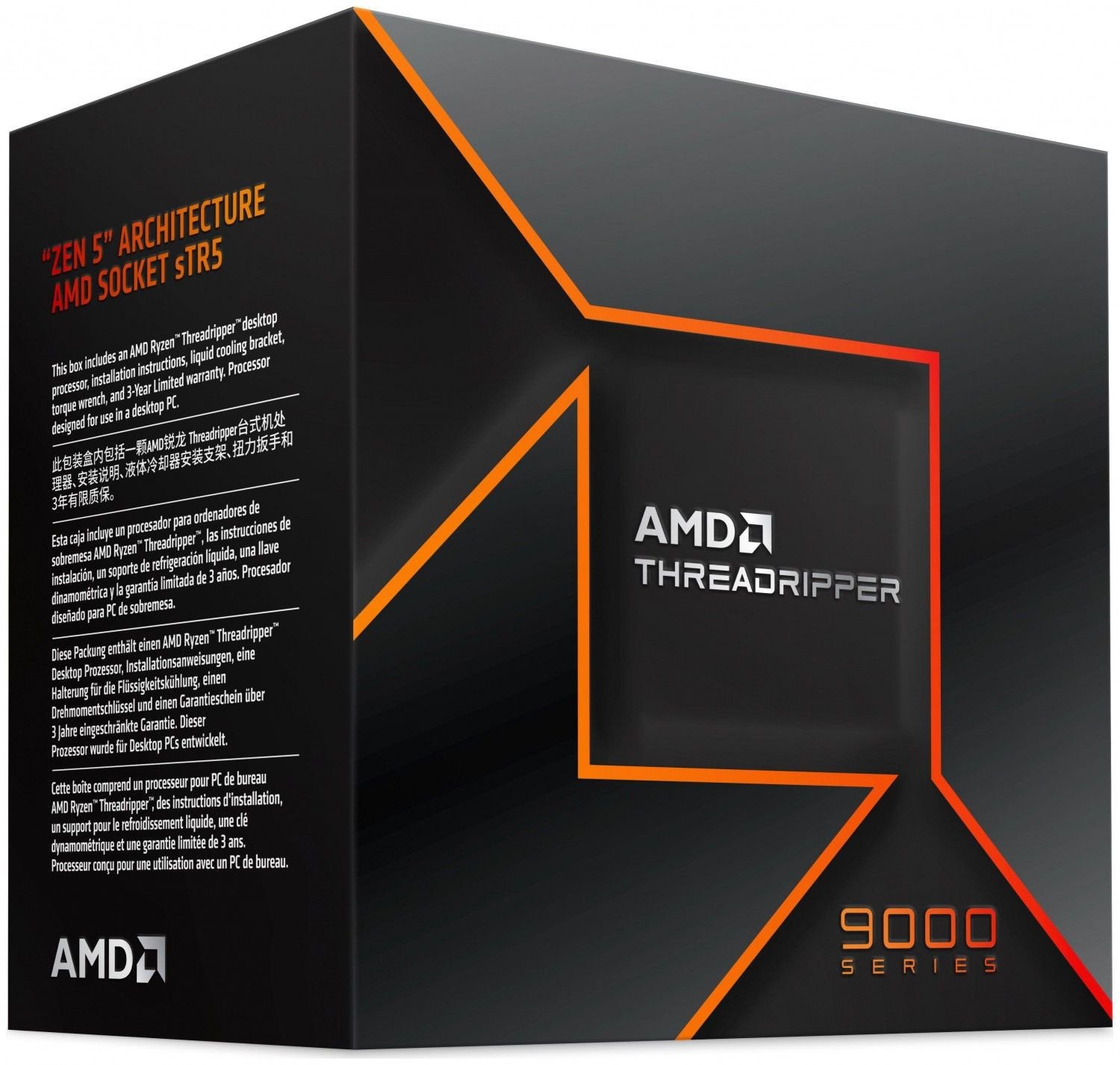Procesor AMD Ryzen Threadripper 9960X, 24 bërthama 48 thread, 4.2GHz 5.4GHz Boost, i zi