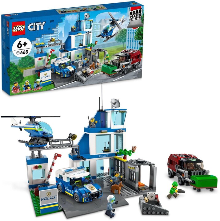 Set lodër LEGO City 60316 Police Station, 668 pjesë