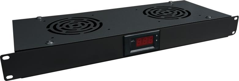 Panel ventilimi rack Alantec SA-F-1U-2-T-C, 19", 1U, me termostat, i zi