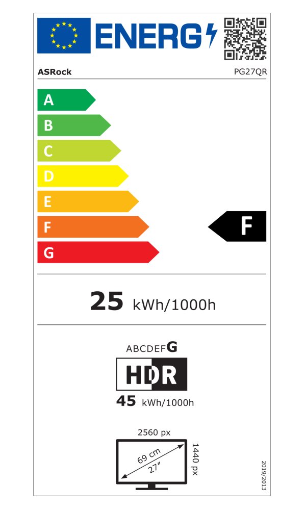Monitor ASRock PG27QRT1B, 27", QHD, 2560x1440, i zi