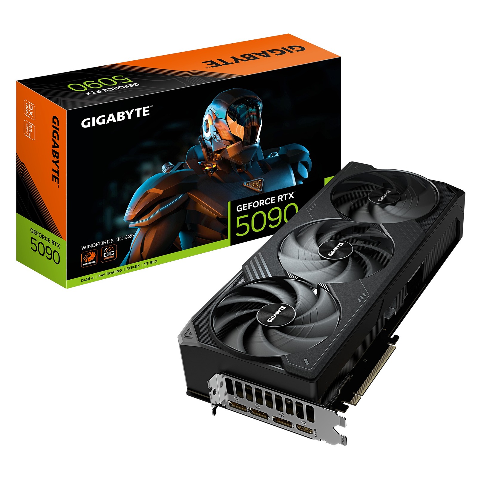 Kartë grafike Gigabyte GeForce RTX 5090 Windforce OC, 32GB GDDR7, 180Hz, e zezë