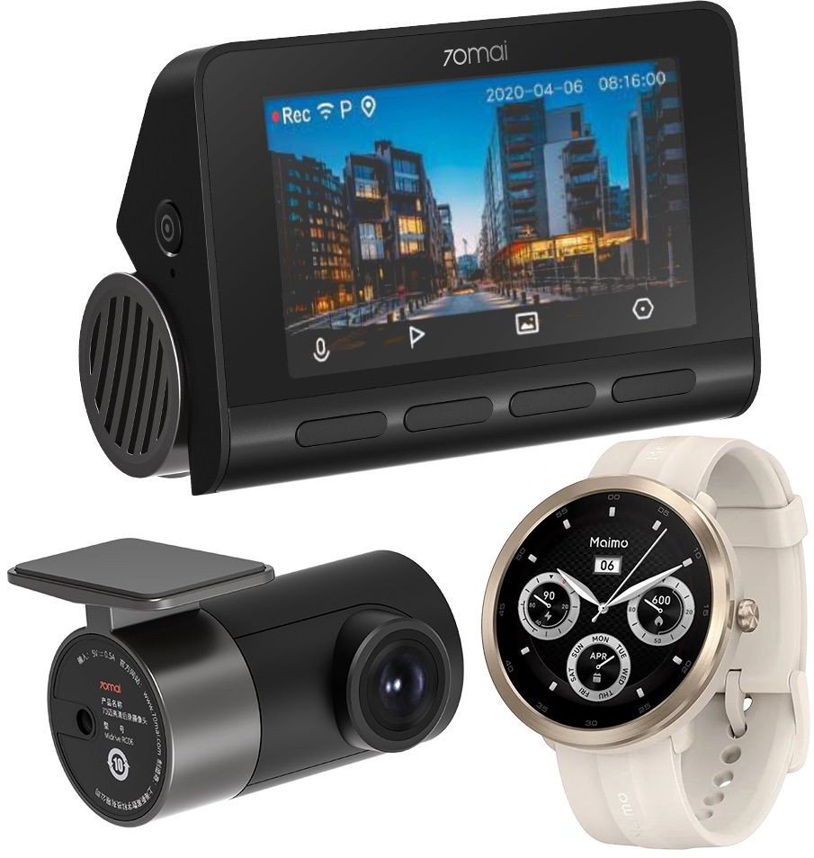 Set kamerë makine 70mai A800S 4K me RC06 dhe orë Maimo WT2001 GPS, ari