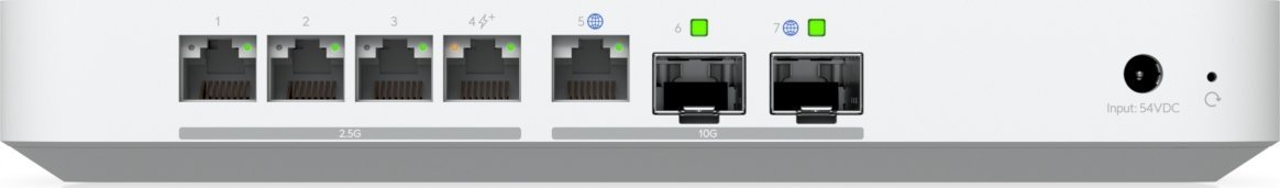 Ruter Ubiquiti UXG-Fiber, 10G, 4x 2.5 GbE, PoE+ 30W, i bardhë