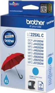 Kasetë boje Brother LC225XLC, kapacitet i lartë, 1200 faqe, cyan