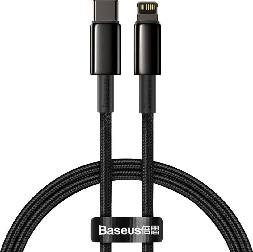 Kabllo Baseus, USB-C në Lighting, 1m, e zezë