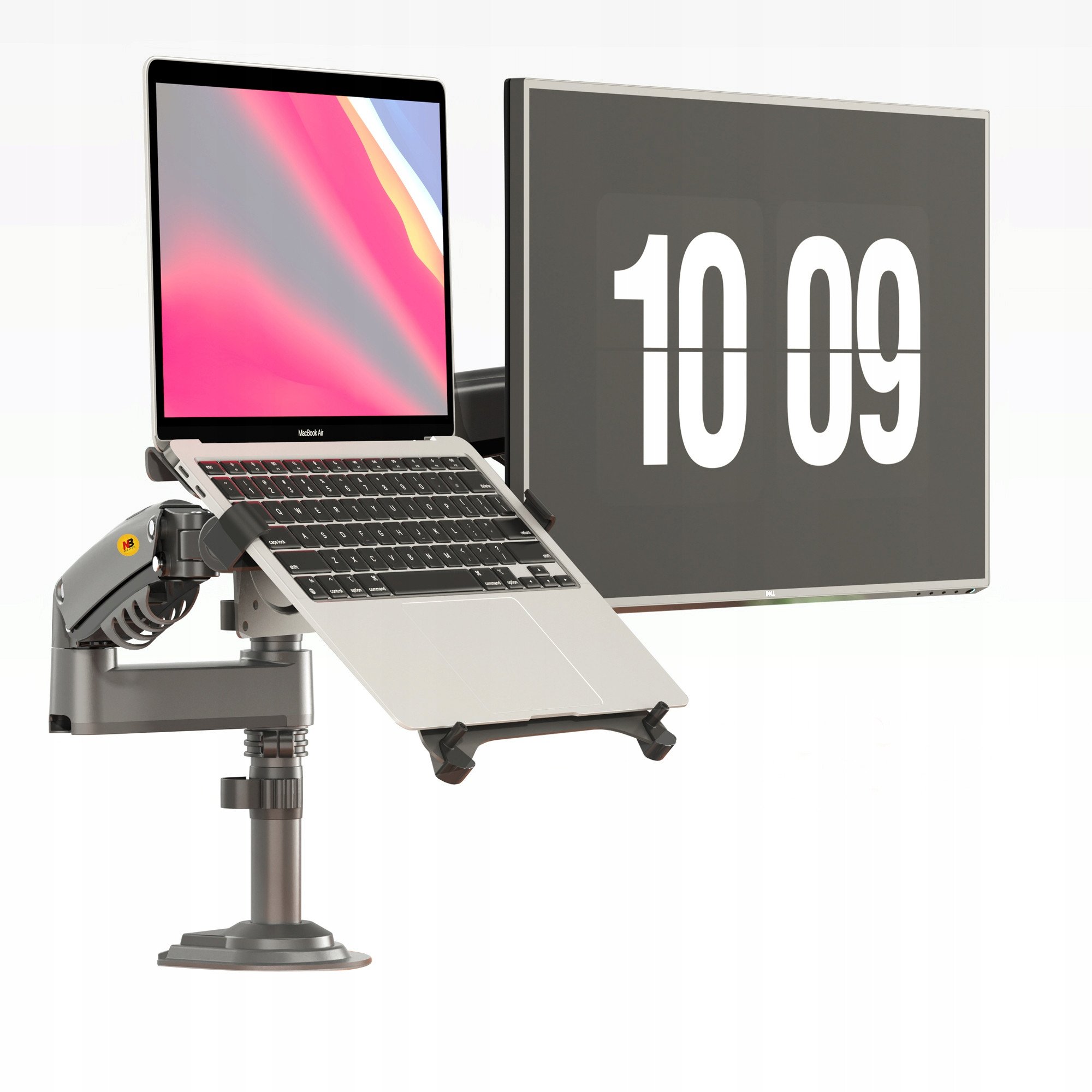 Mbajtës profesional tavoline për monitor dhe laptop, 17" 27", deri 9 kg, i zi
