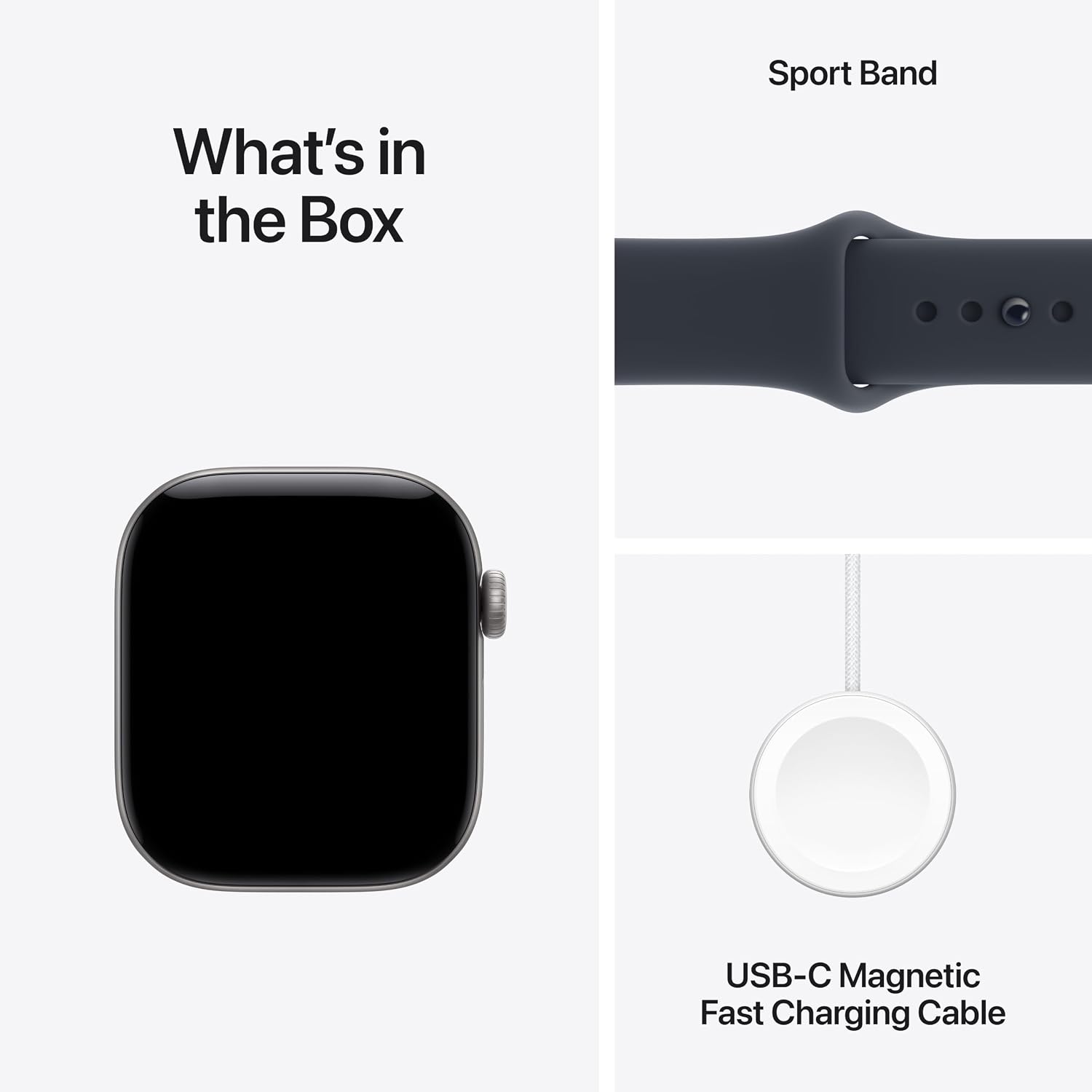 Apple Watch S12 GPS 42mm Space Grey Aluminium Case with Navy Blue Sport Band, S/M