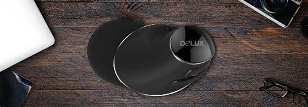 Maus ergonomik Delux M618, wireless, 1600 DPI, argjendtë