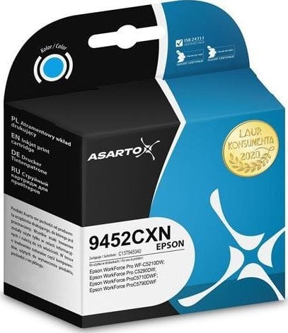 Bojë printeri Asarto për Epson C13T945240, 66ml, cyan