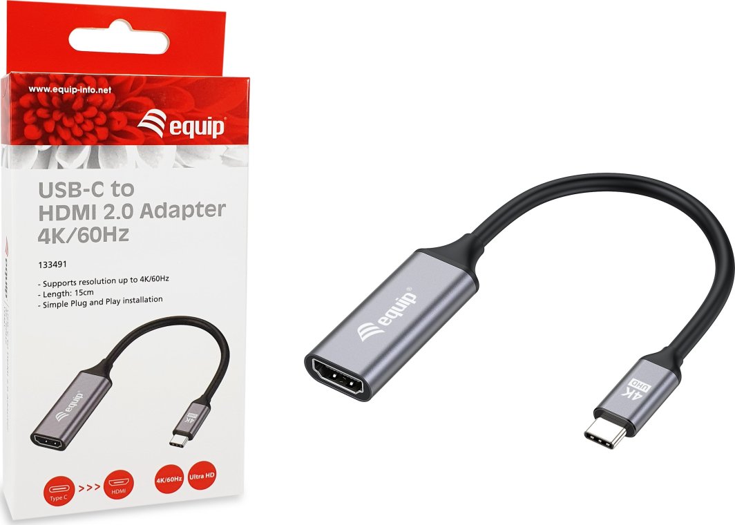 Adapter USB C në HDMI Equip, 4K 60Hz, i bardhë