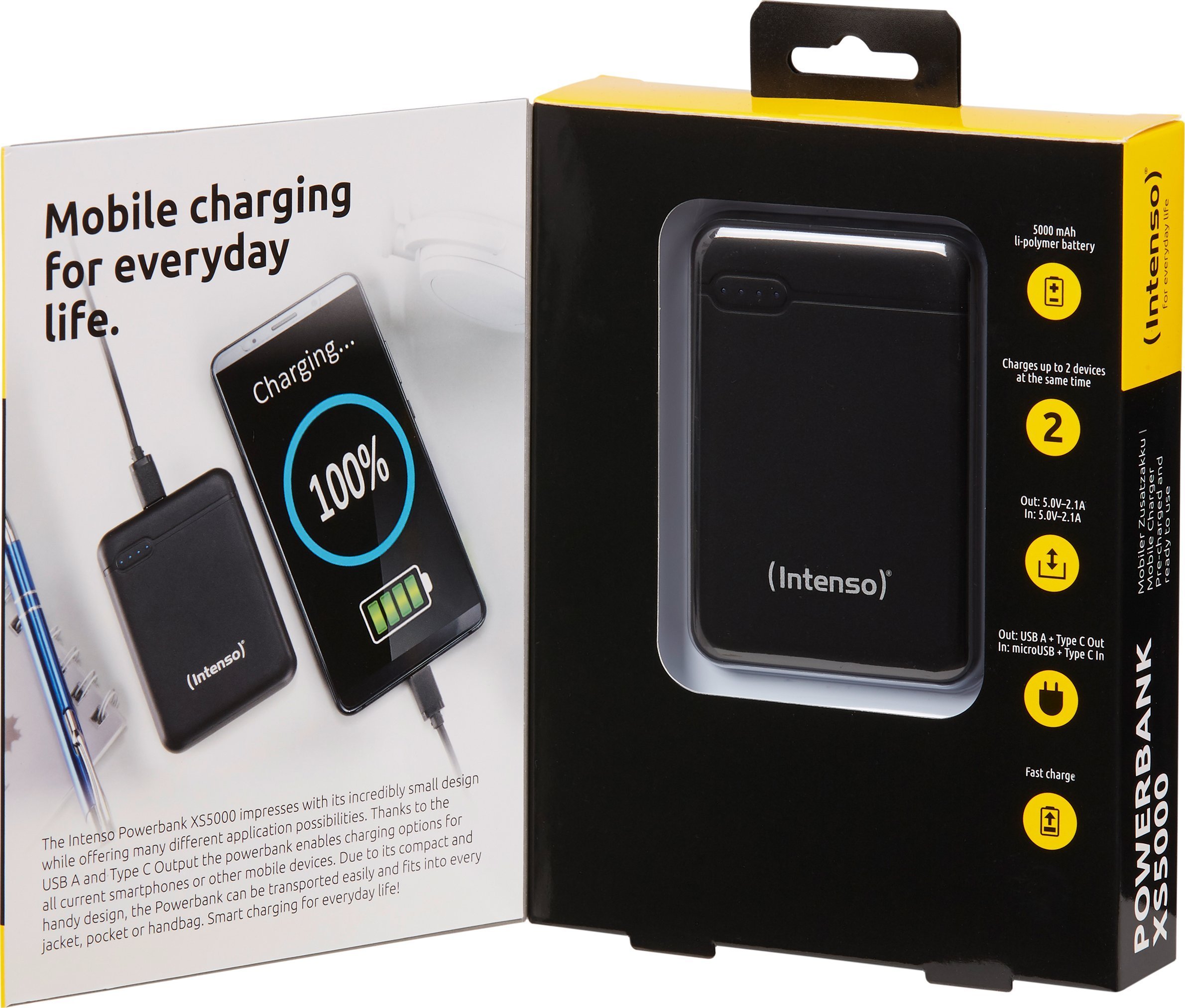 Powerbank Intenso XS5000, 5000mAh, 2.1A, црна