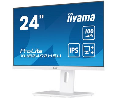 Monitor iiyama XUB2492HSU-W6, 23.8", 1920 x 1080, Full HD, 100 Hz, i bardhë