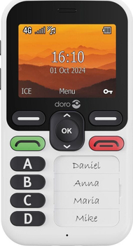 Telefoni Doro Leva X10, 2.4", për të moshuar, i zi e bardhë