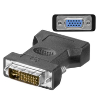 Adapter AV MicroConnect DVI I në VGA, i zi