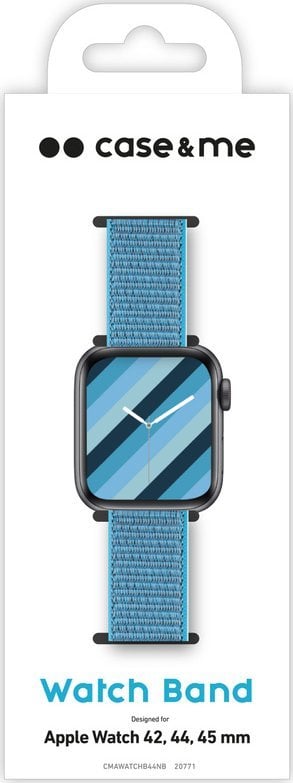 Rrip ore SBS Connected për Apple Watch 42/44/45mm, velcro, blu