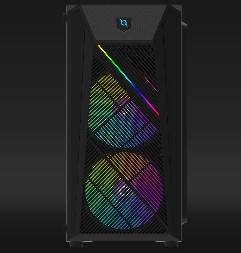 Kuti PC Aqirys BellatrixPRO Mini Tower, Mini ITX Micro ATX, dritë Rainbow RGB, e zezë