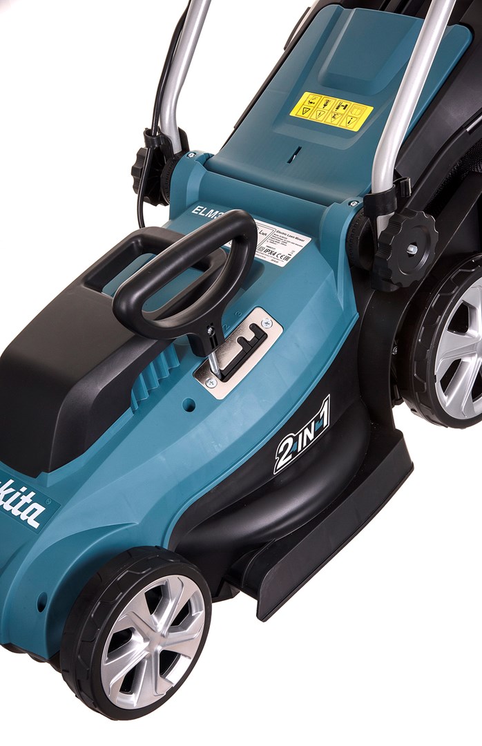 Kositëse elektrike Makita ELM3320X, 33 cm, kuti 30L, blu