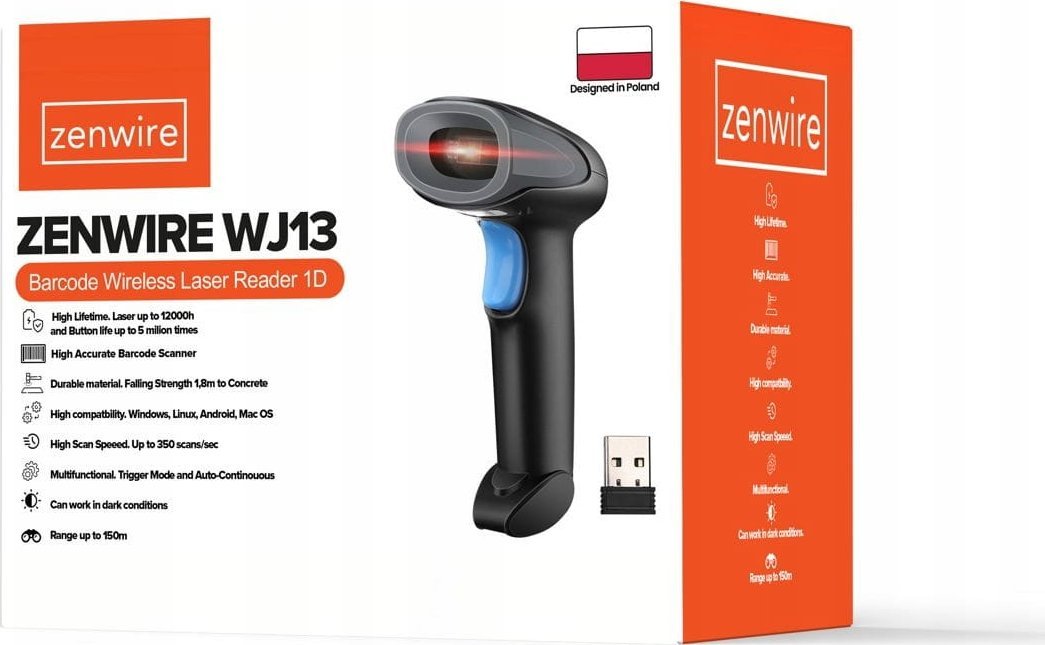 Lexues barkodash Zenwire WJ13, wireless, 1D, i zi