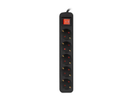 Prizë zgjatuese Lanberg PS1-05F-0150-BK, 5 dalje Schuko, kabëll 1.5 m, e zezë